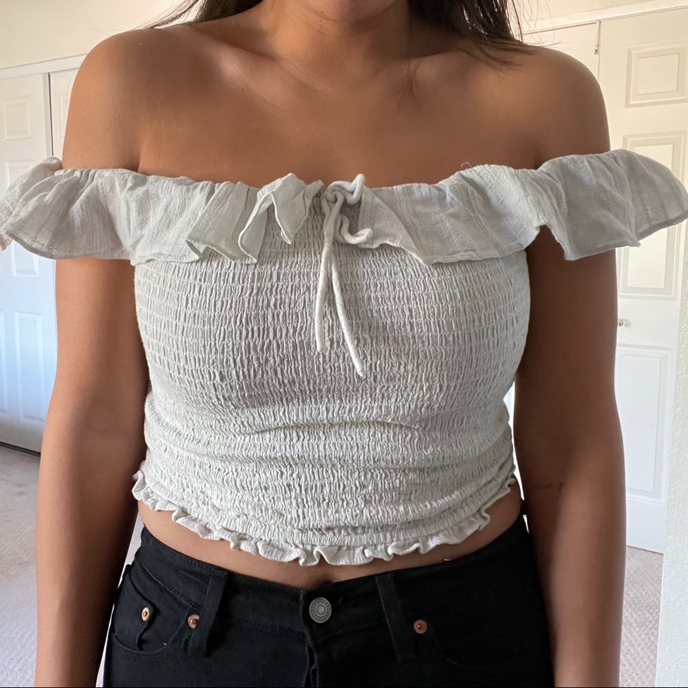Zara ruffle off shoulder top